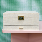 Sieradendoos linnen effect - Beige
