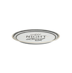 The Club - Pizza plate 'All night long' - White/Black - Ø 32