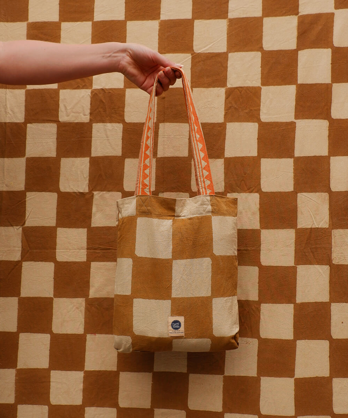 Hand-printed tablecloth "Checkmate" - 2 sizes