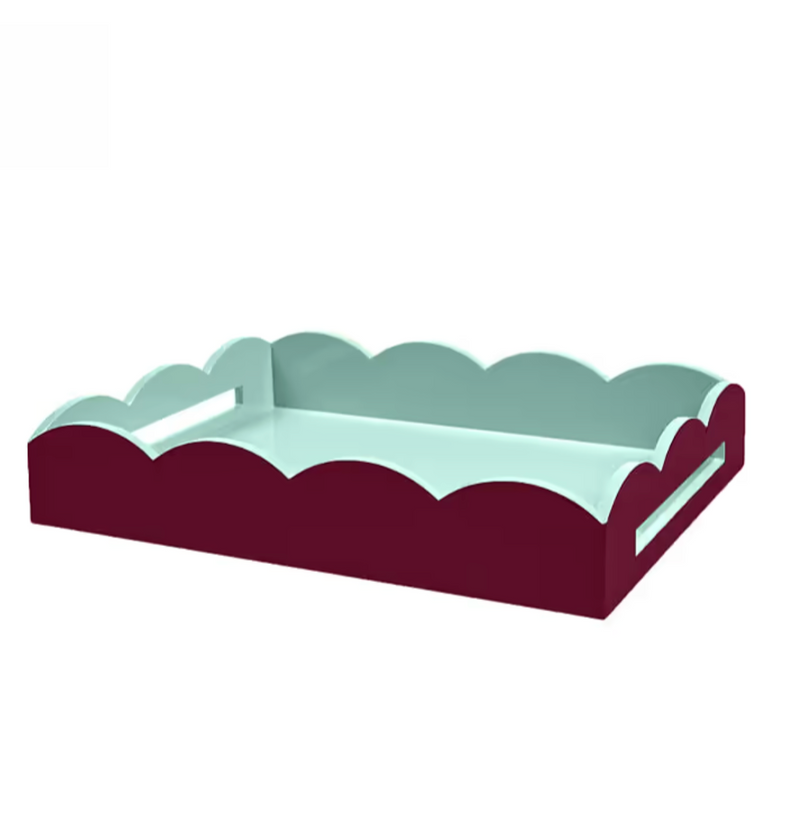 Scalloped Dienblad – Cherry / Eau de Nil