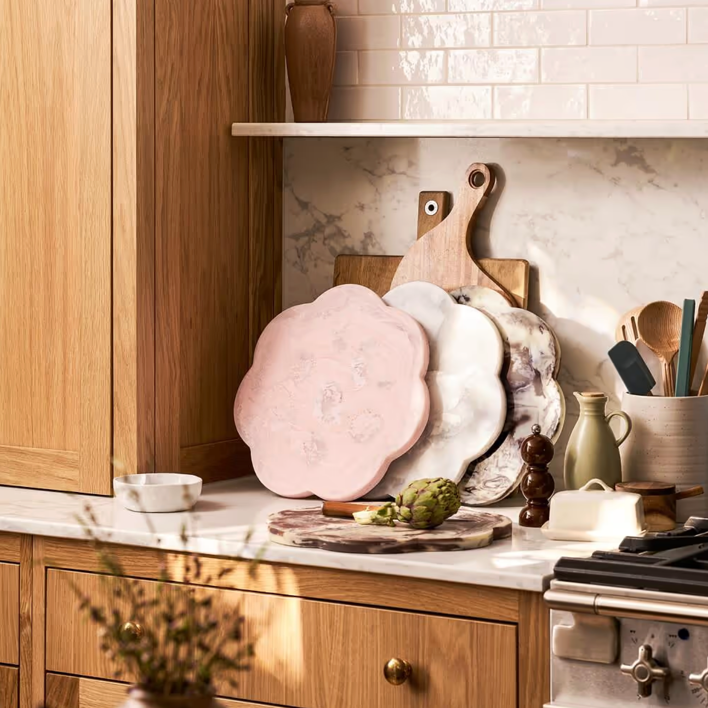 Serveerplank met Schulprand – Roze