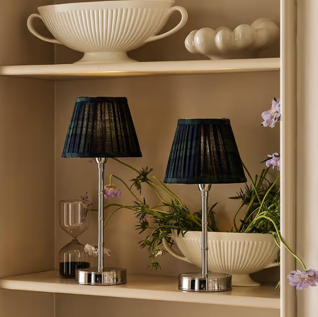 Empire Lampshade – Navy Tartan (16 cm)