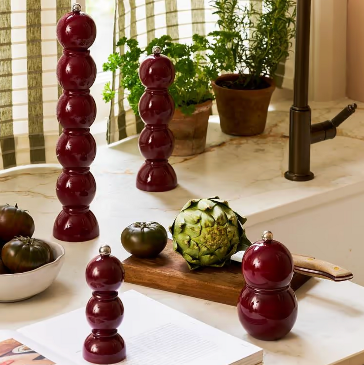 Zout- of Pepermolen Mini Bobbin 14 cm – Bordeaux