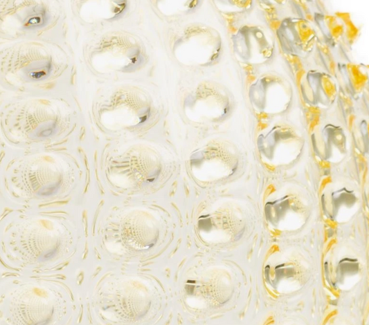 Ronde Kristallen Vaas - Citroengeel