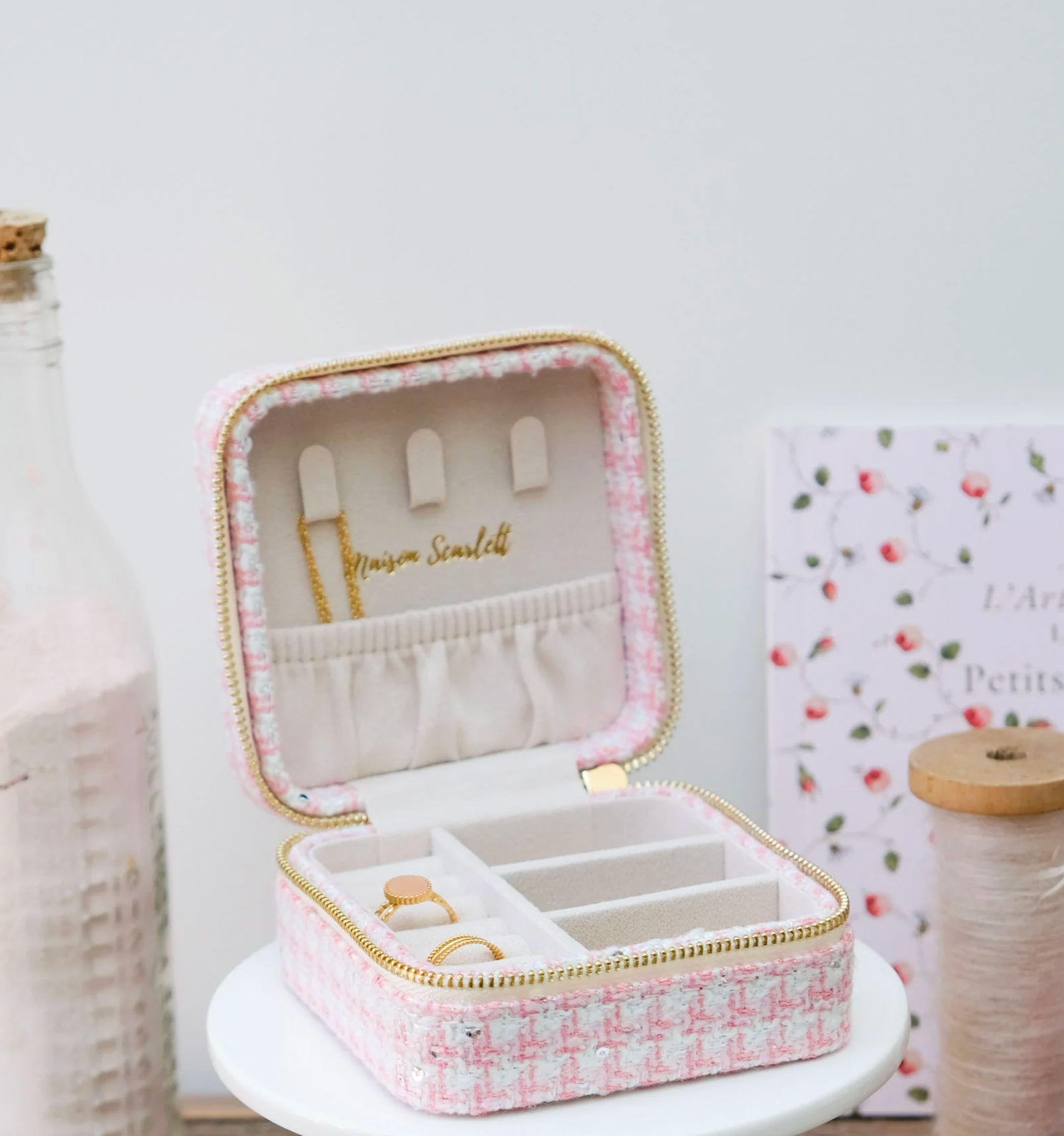 Reissieradendoos Pied-de-Poule effect - Rose