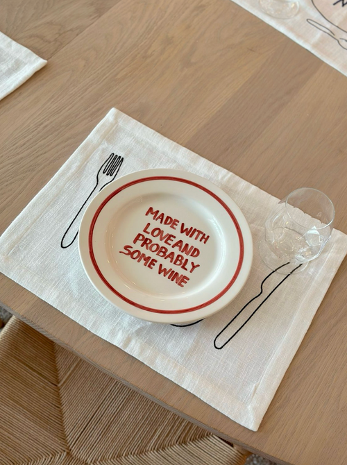 Plate - 'Made with love and probably some wine' - Ø27