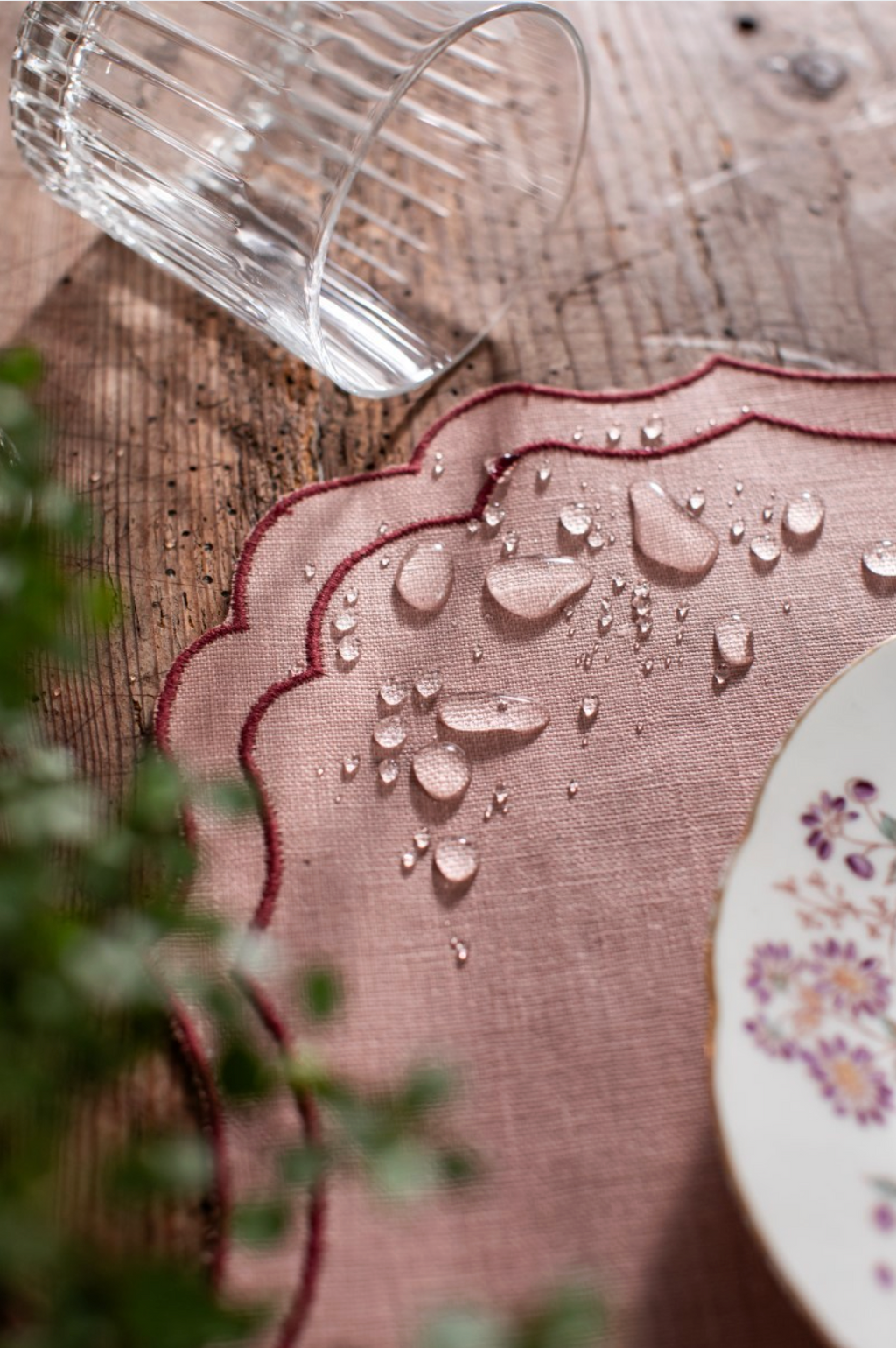 Vlekwerende Linnen Placemat Firenze – 50x35 cm – Tropea Roze