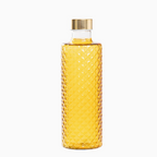 Glazen fles met dop - Geel