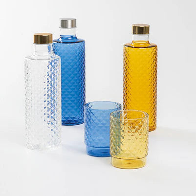 Glazen fles met dop - Blauw