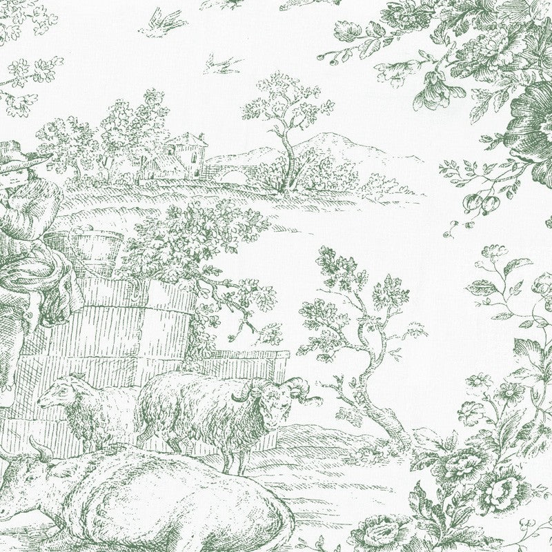 Tafellaken Toile De Jouy - Olijfgroen