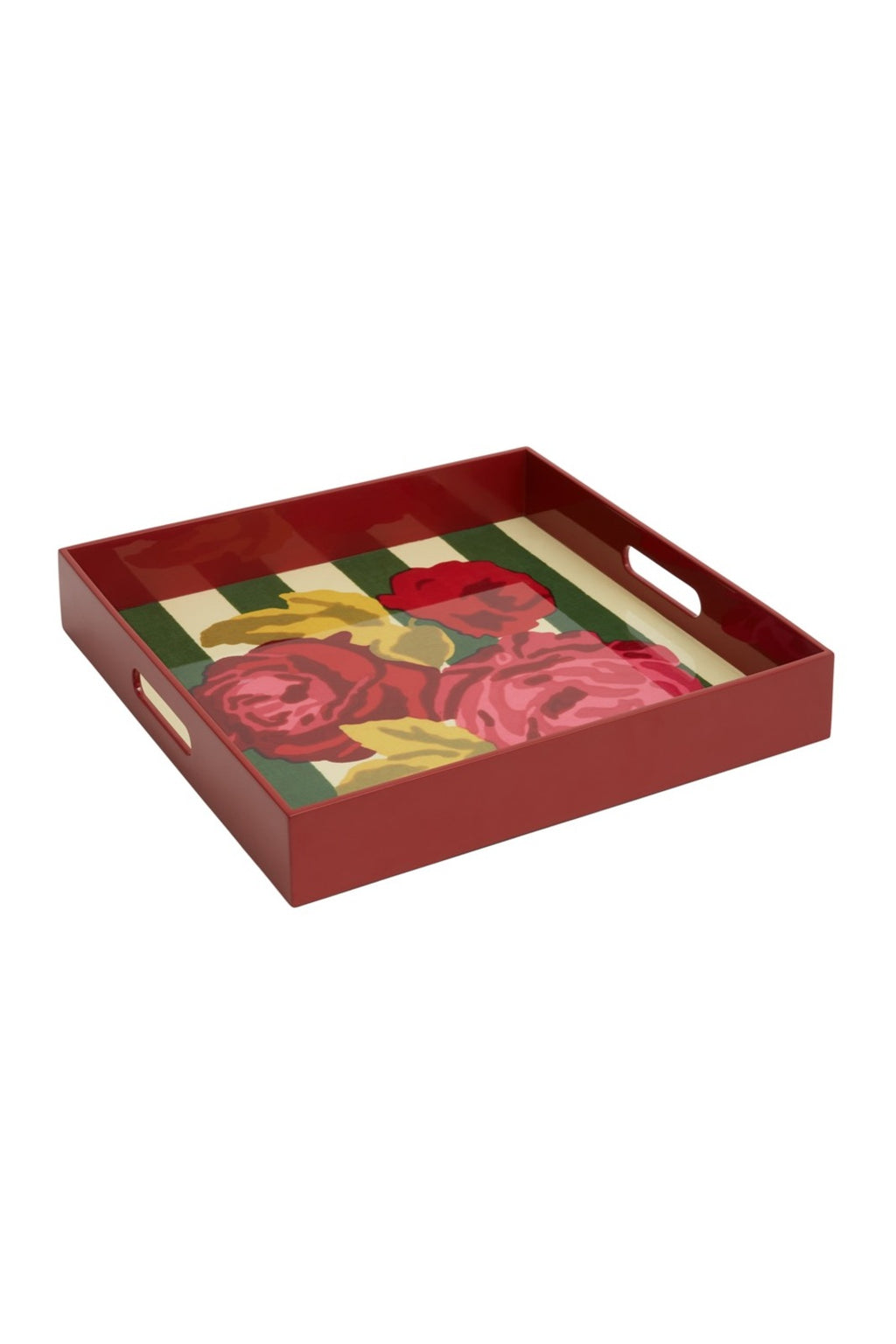 Nizam Stripes - Dienblad - Groen  -Naturel - 40 ×40  cm