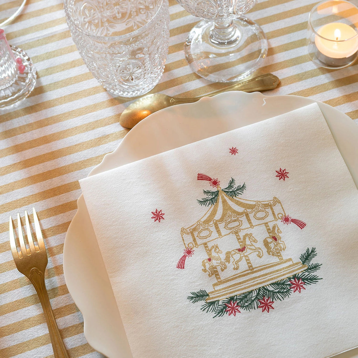 Paper Christmas and winter napkins 40x40
