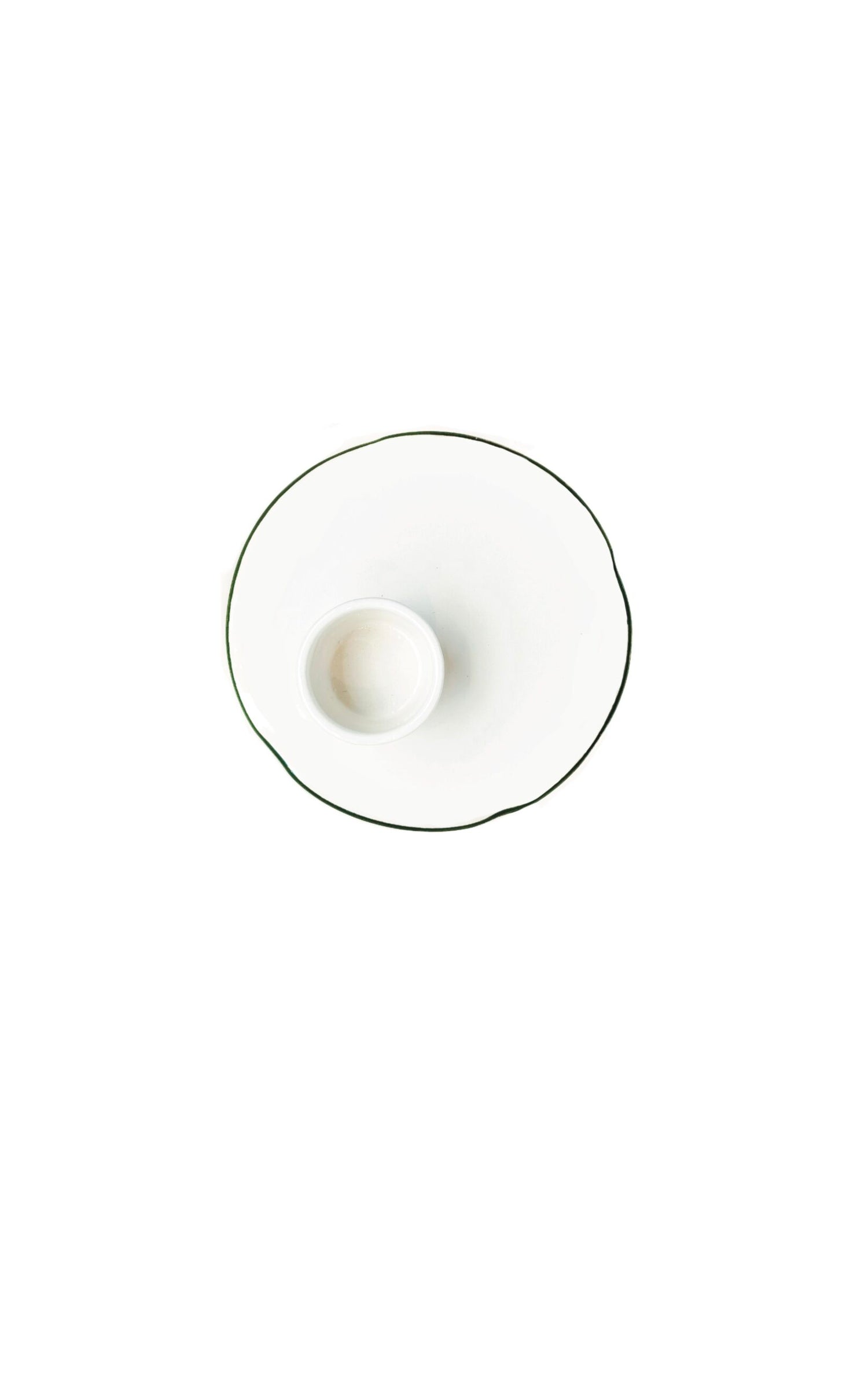 Eierdopje met bordje – Groen randje – 7 x 7 x 6 cm