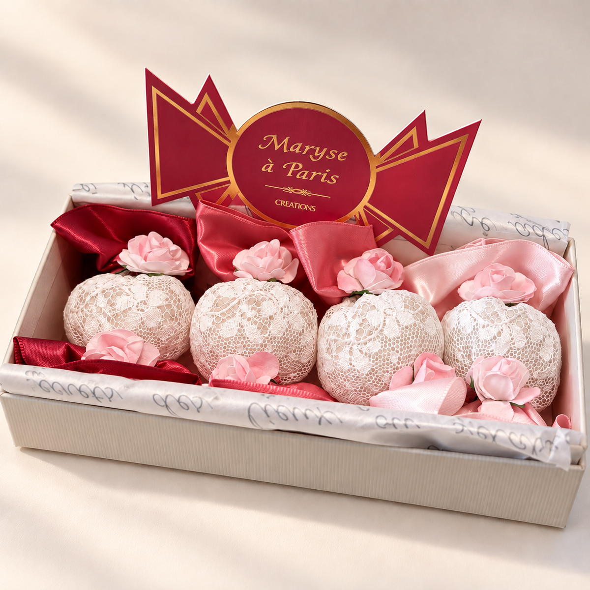 Geurzakjes Les Bonbons doos met 4, Rose
