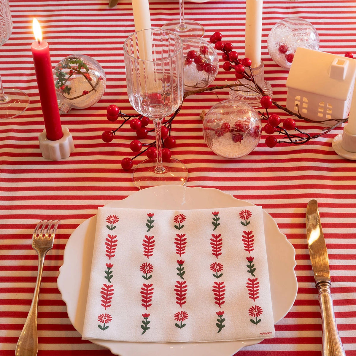 Papieren kerst- en winterservetten 40x40