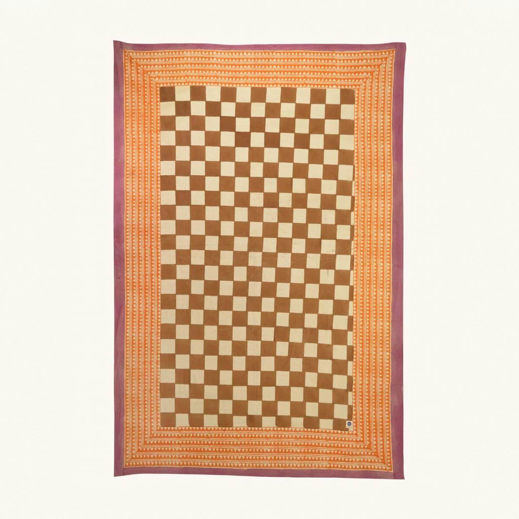Hand-printed tablecloth "Checkmate" - 2 sizes