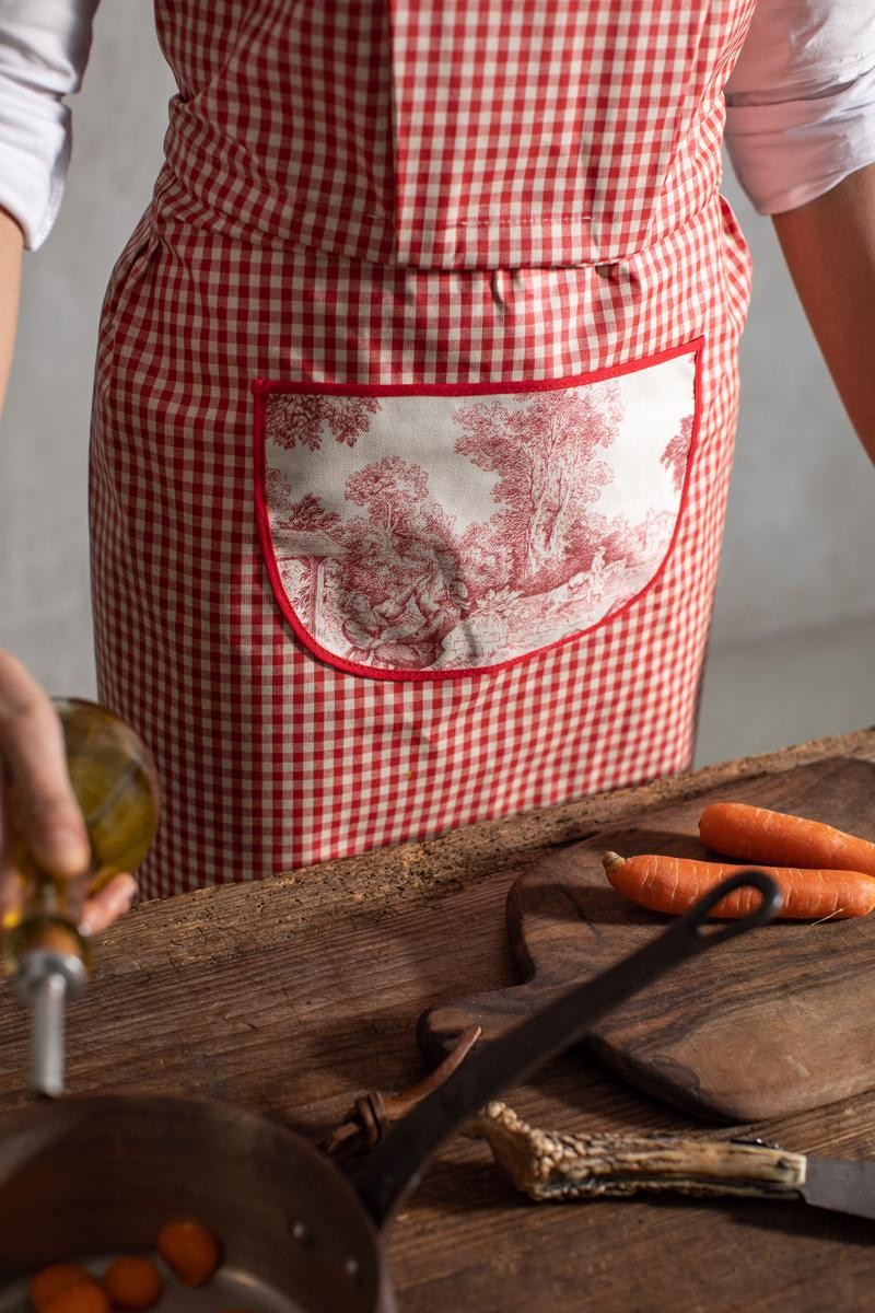 Stain-resistant Kitchen Apron La Gradisca – Red Vichy