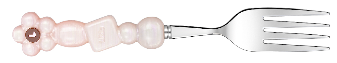 Likio vork Peach Ice met florale kralen op het handvat