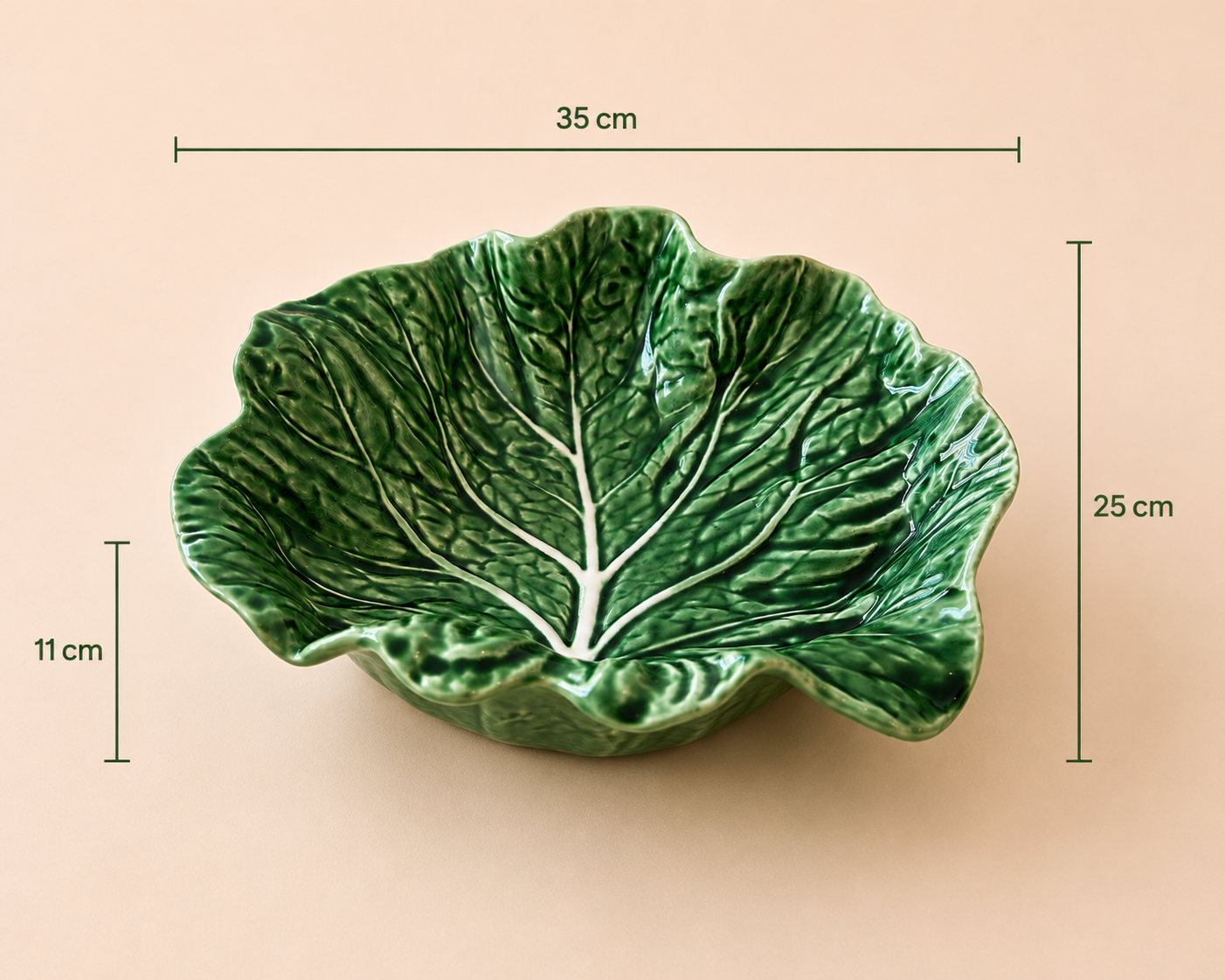 Schaal "Cabbage" Concave Bladvorm - 26 × 25