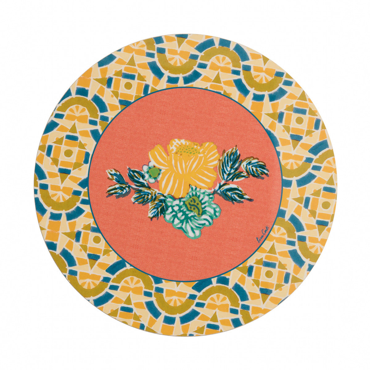 Ronde placemat Amer Rose oranje 39 cm