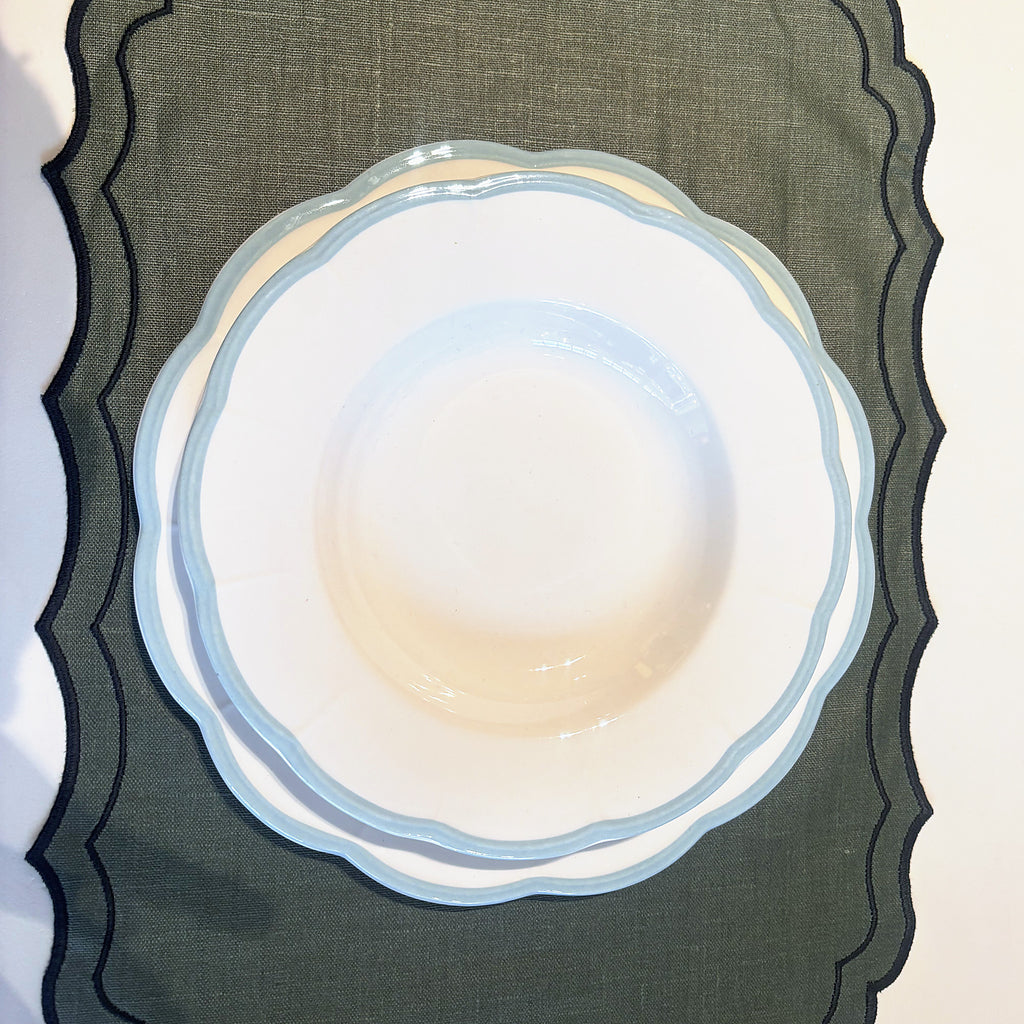Serviesset Petalo blauw, diep en plat bord