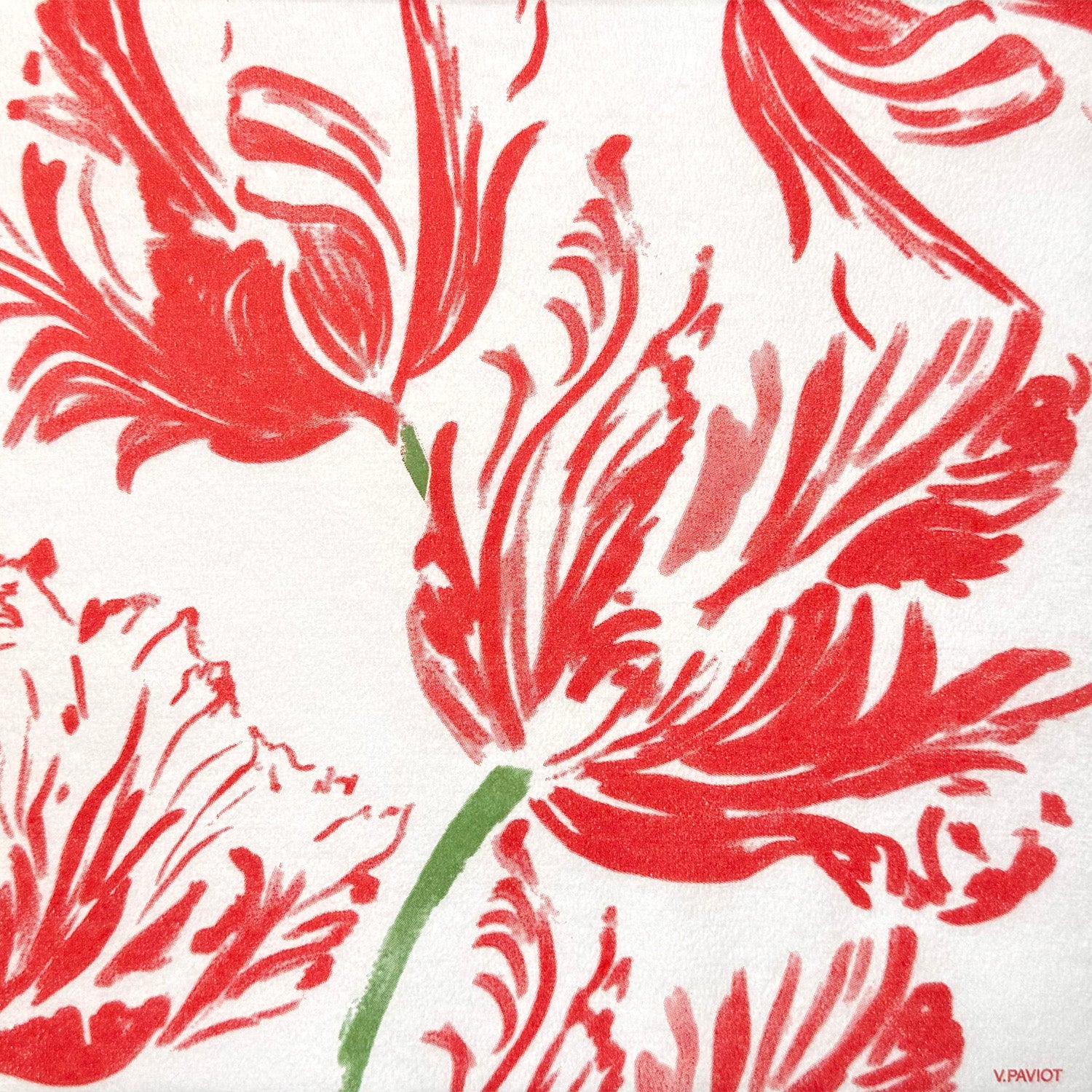 Servetten - Tulipe Rouge - 40x40