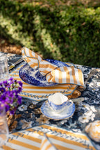 Vlekwerende Linnen Placemat – 50x35 cm - Gele Streepjes