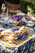 Vlekwerende Linnen Placemat – 50x35 cm - Gele Streepjes