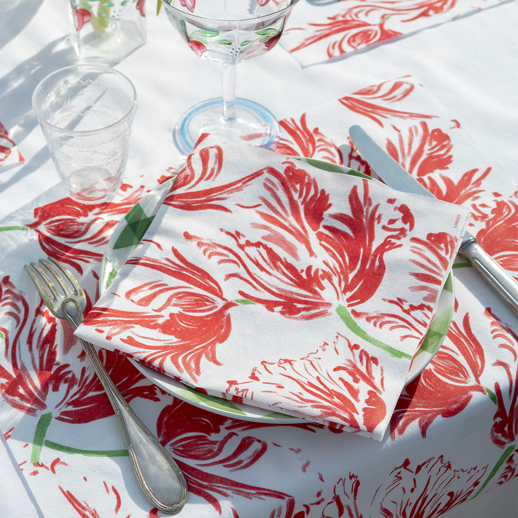 Wegwerptafellaken Airlaid (Intissé) - Tulipe Rouge - 160x240
